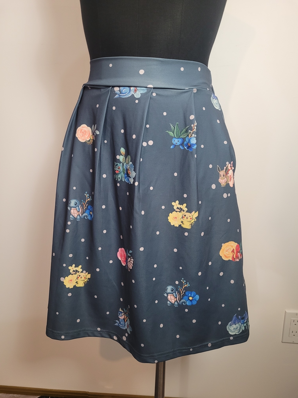 Blue Pokemon Art Print Skirt